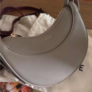Crescent Shoulder Bag in Light Gray